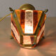 Brutalist table lamp in metal and hammered murano by longobard italy