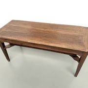 Farm table, old solid oak dough trough, France, around 1920.