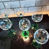 6 Alsace wine glasses art deco decor polished glass