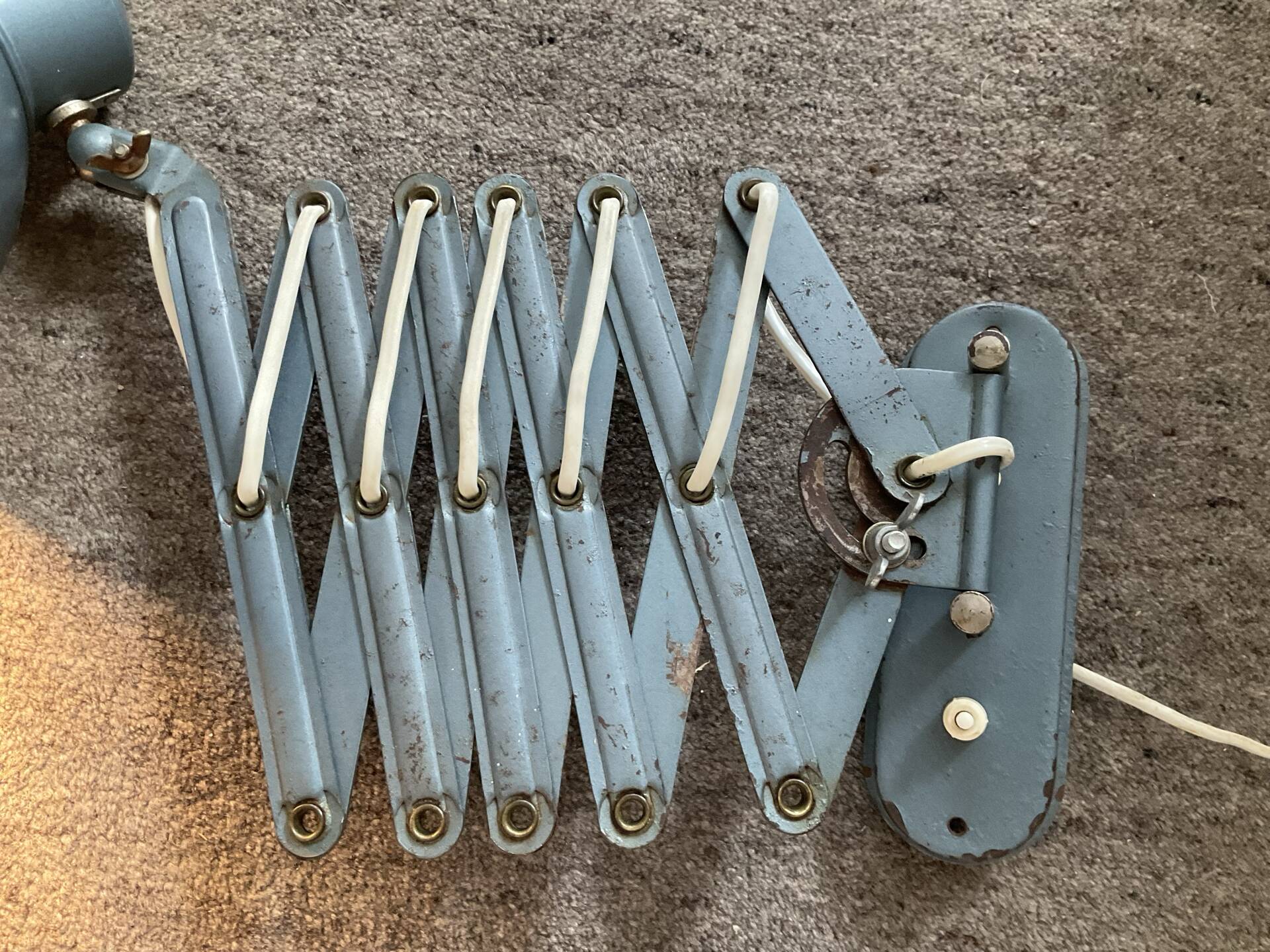 Industrial scissors wall lamp from the 1960s.