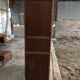 Vintage rococo oak bookcase with 2 glass doors.