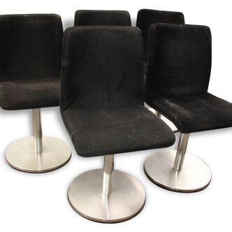 Série de 5 chaises pivotantes vers 1970