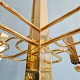 Geometric brass chandelier, design G. Sciolari, Boulanger, 1970