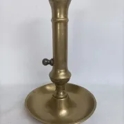 Set of 3 antique push-button bronze candlesticks from the Napoleonic III era.