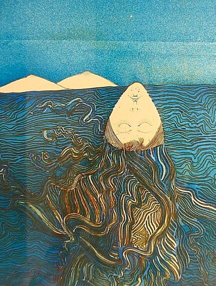 LITHOGRAPHY Nude woman "The board", numbered 49/100 and signed MICHEL MATHONNAT