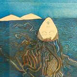 LITHOGRAPHY Nude woman "The board", numbered 49/100 and signed MICHEL MATHONNAT