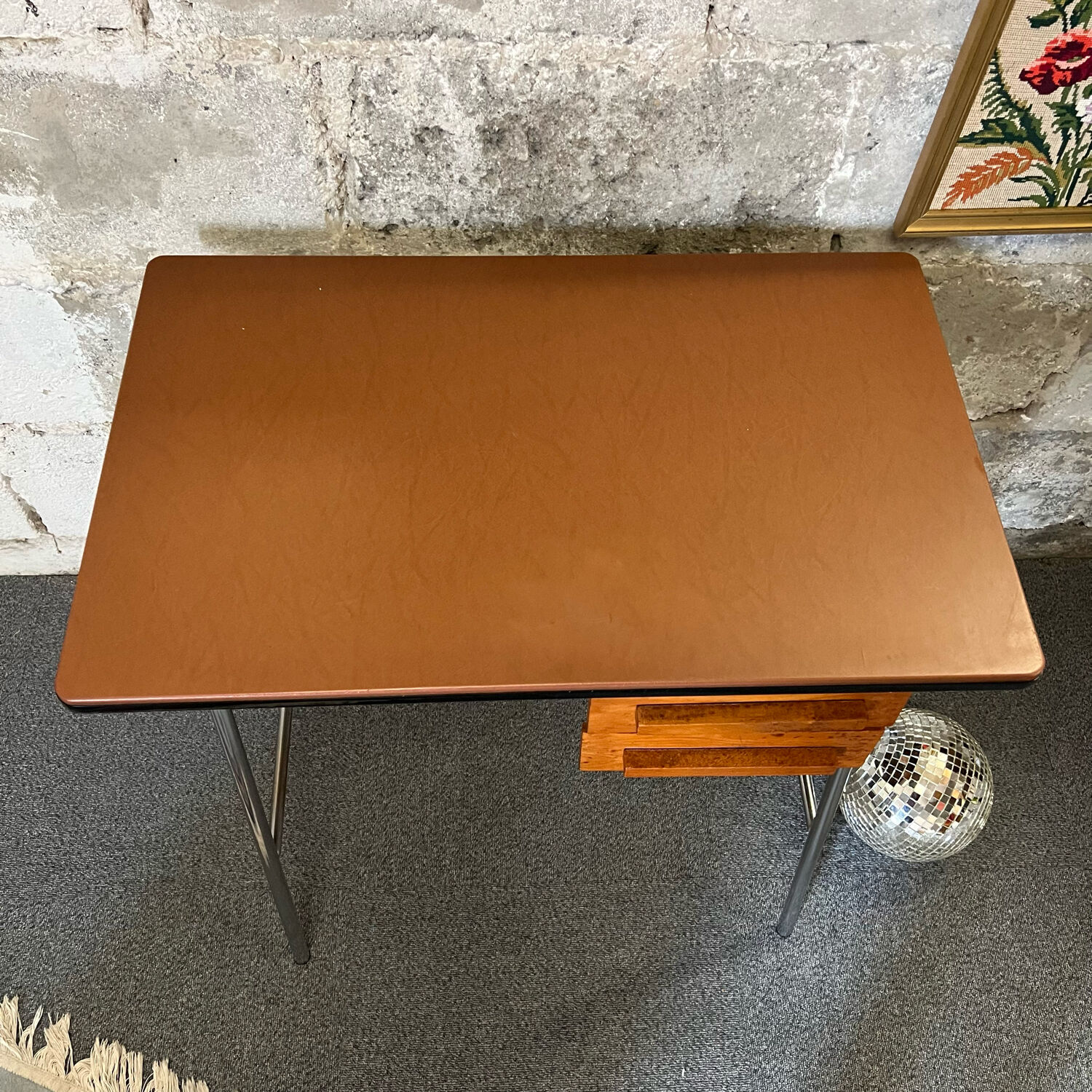 Bureau vintage métal et bois