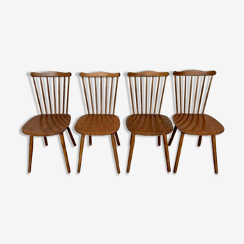 Series of 4 chairs bistro Baumann Model Menuet 1960