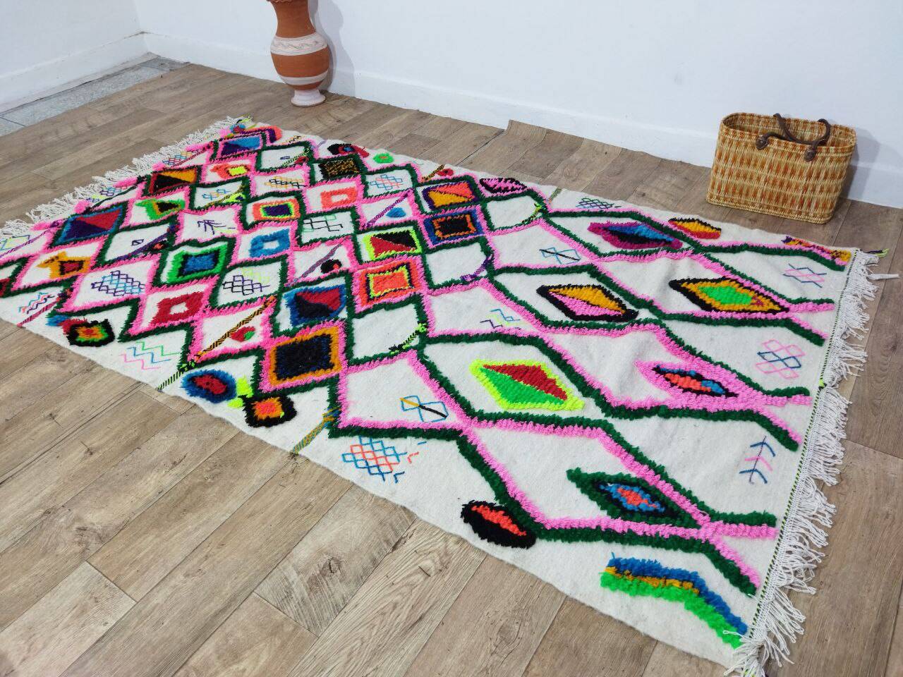 Handmade Moroccan Berber rug 253 X 144 CM