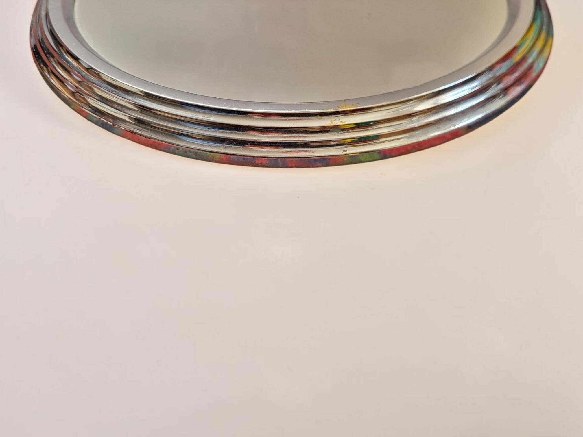 Round chrome metal tray D.27