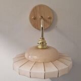 Art Deco wall lamp in marbled pink Clichy glass