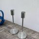 Pair of modernist aluminum candlesticks
