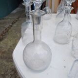 Set of 18 glass and crystal carafes