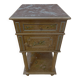 Late 19th century bedside table in painted maple burl, marble top