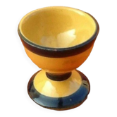 Antique glazed terracotta egg cup