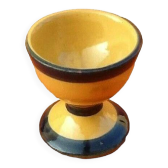 Antique glazed terracotta egg cup