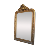 Grand miroir doré à fronton – époque Napoléon III - 136 cm