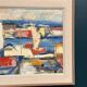 Original Swedish Oil on Canvas - "Abstract Harbour Motif" vintage
