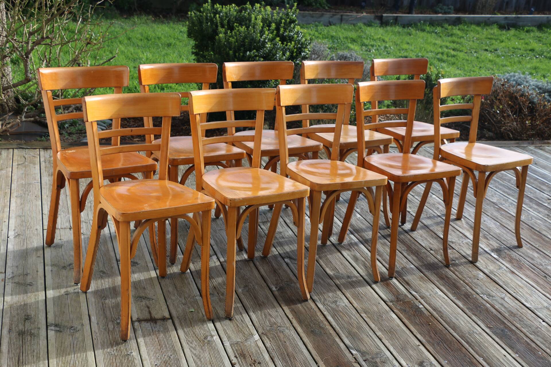 10 chaises BAUMANN N°29 hêtre clair