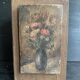 Small antique wooden drawer unit with floral painting, 1900.