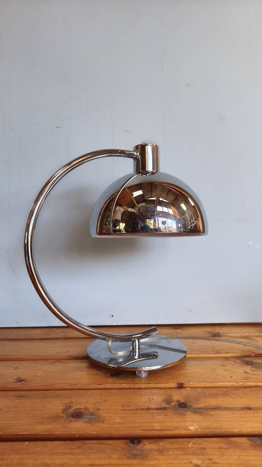 Vintage chrome metal desk lamp