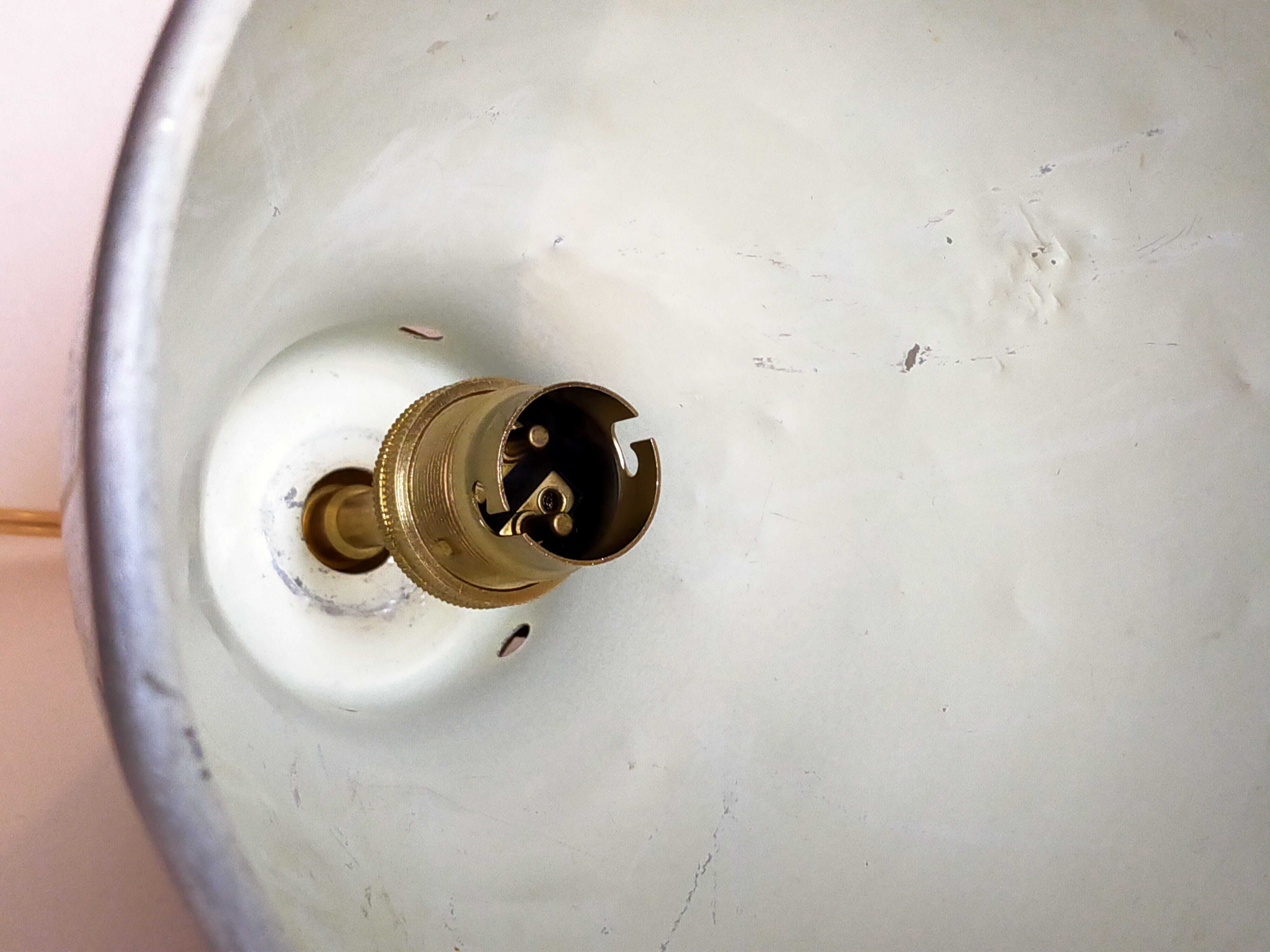 Suspension lampshade bell in vintage aluminum