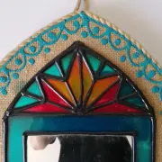 Traditional Iranian mirror in Orsi style