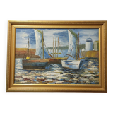 Oil on canvas marine