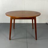 Table à manger ronde extensible moderniste danoise du milieu du siècle, 19