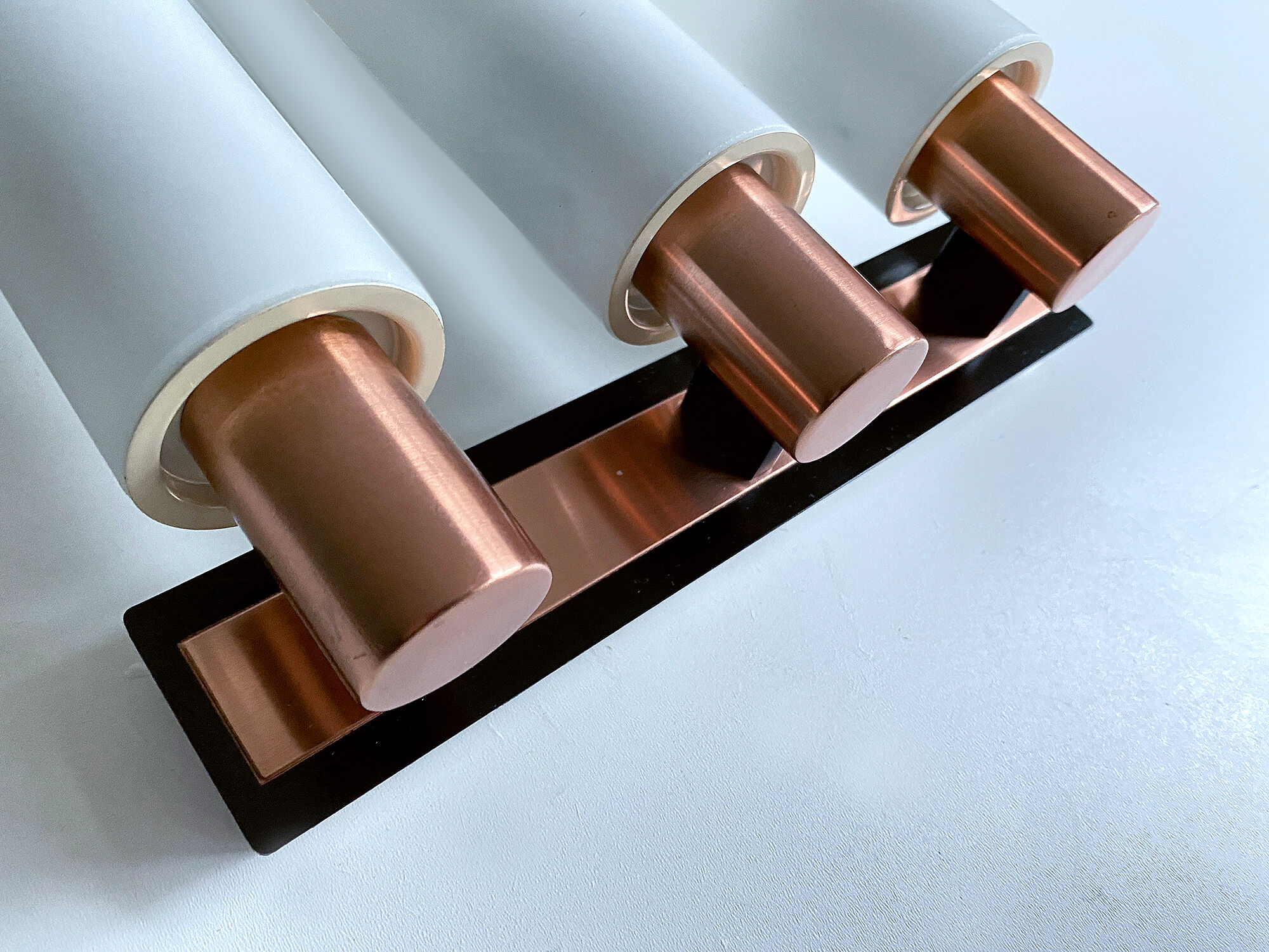 Vintage Scandinavian Triple Plique, 60s, Copper Glass