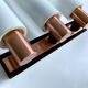 Vintage Scandinavian Triple Plique, 60s, Copper Glass