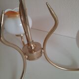 opaline chandelier with 3 burners 60s