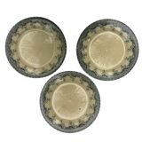 Set of 3 antique blue ironstone flat plates – PA Villa Salin