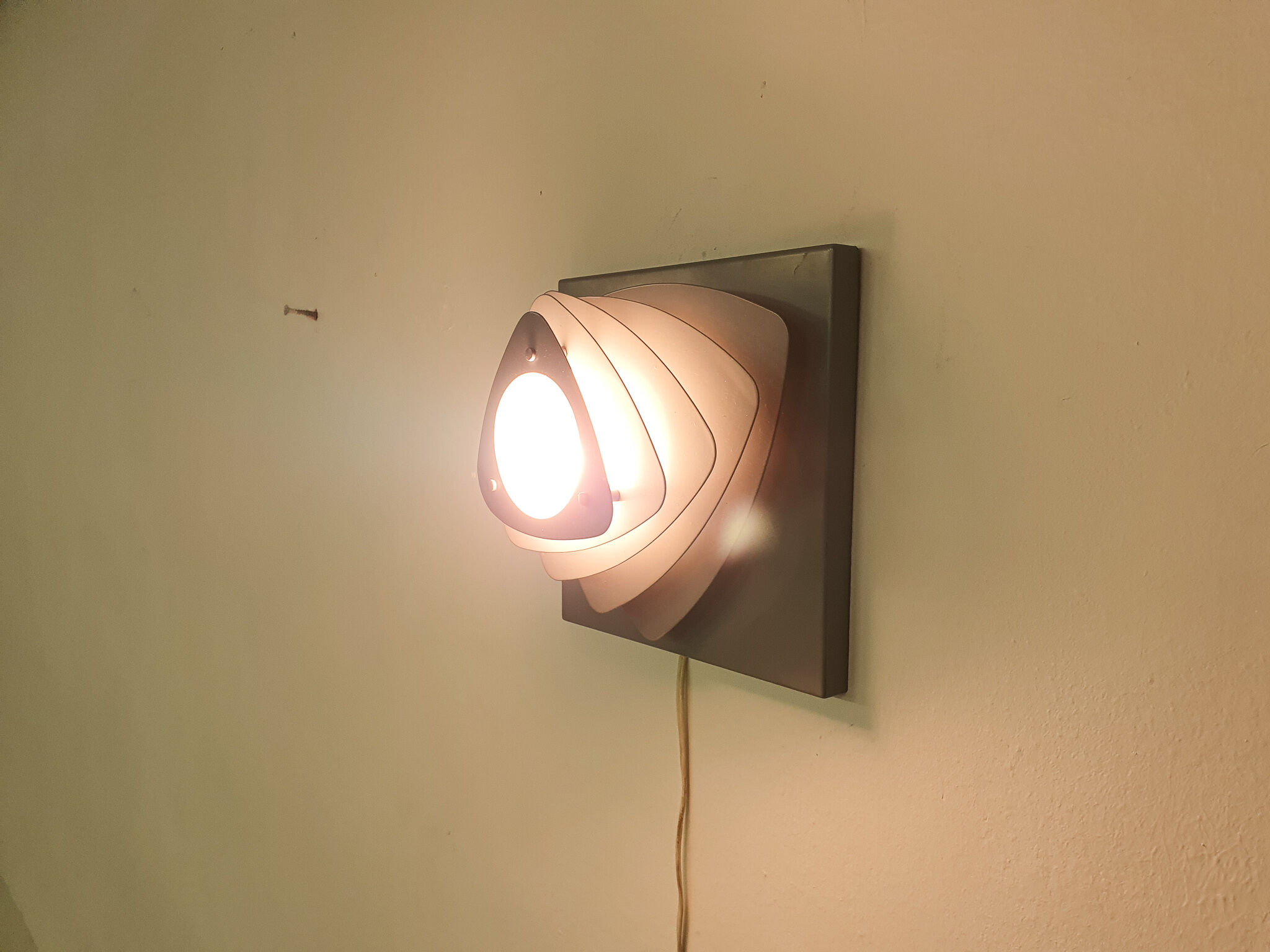 Mid-century grey metal wall light, The Netherlands 1960's
