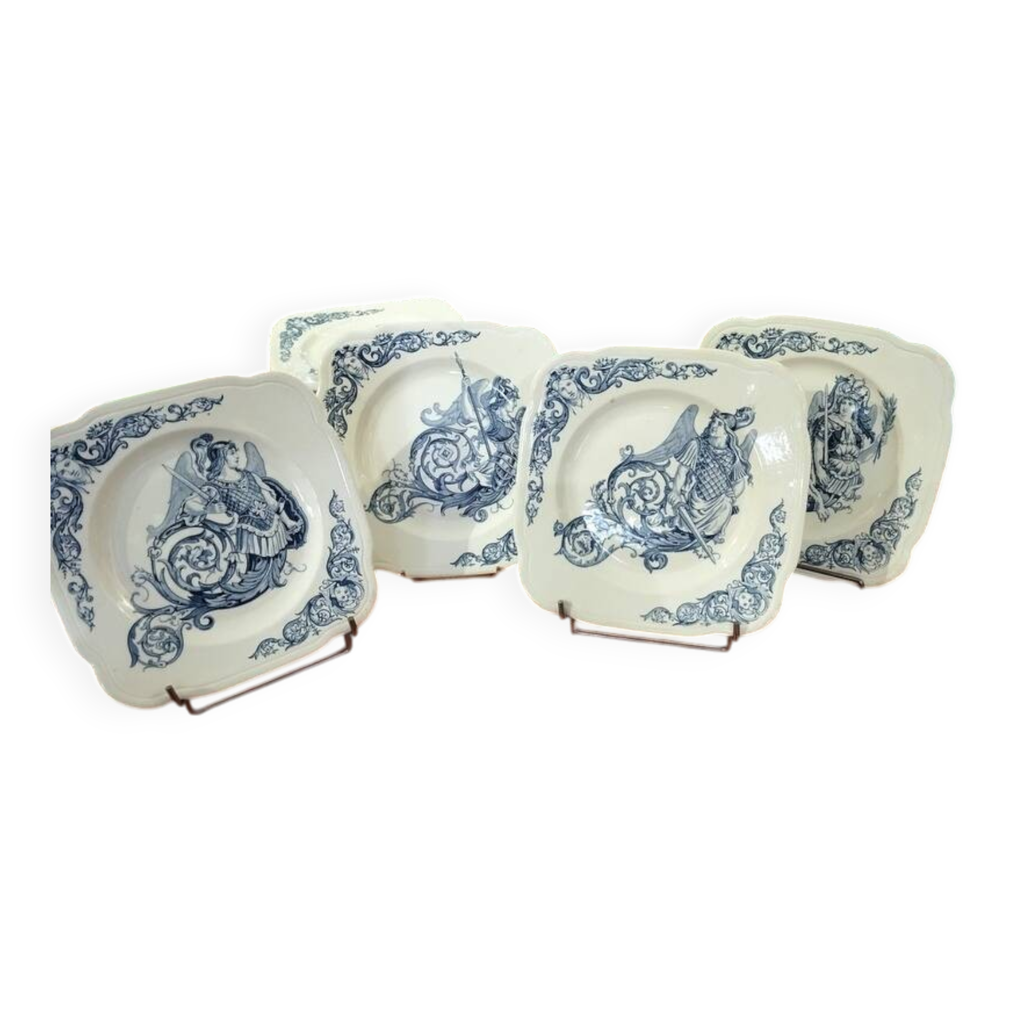 5 assiettes à dessert modèle Renaissance - faïence de Clairefontaine