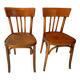Pair of curved wooden bistro chairs
