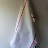 Set of 4 old embroidered tea towels in linen, monogrammed c