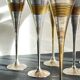 6 Vintage Silver-Plated Brass Champagne Flutes