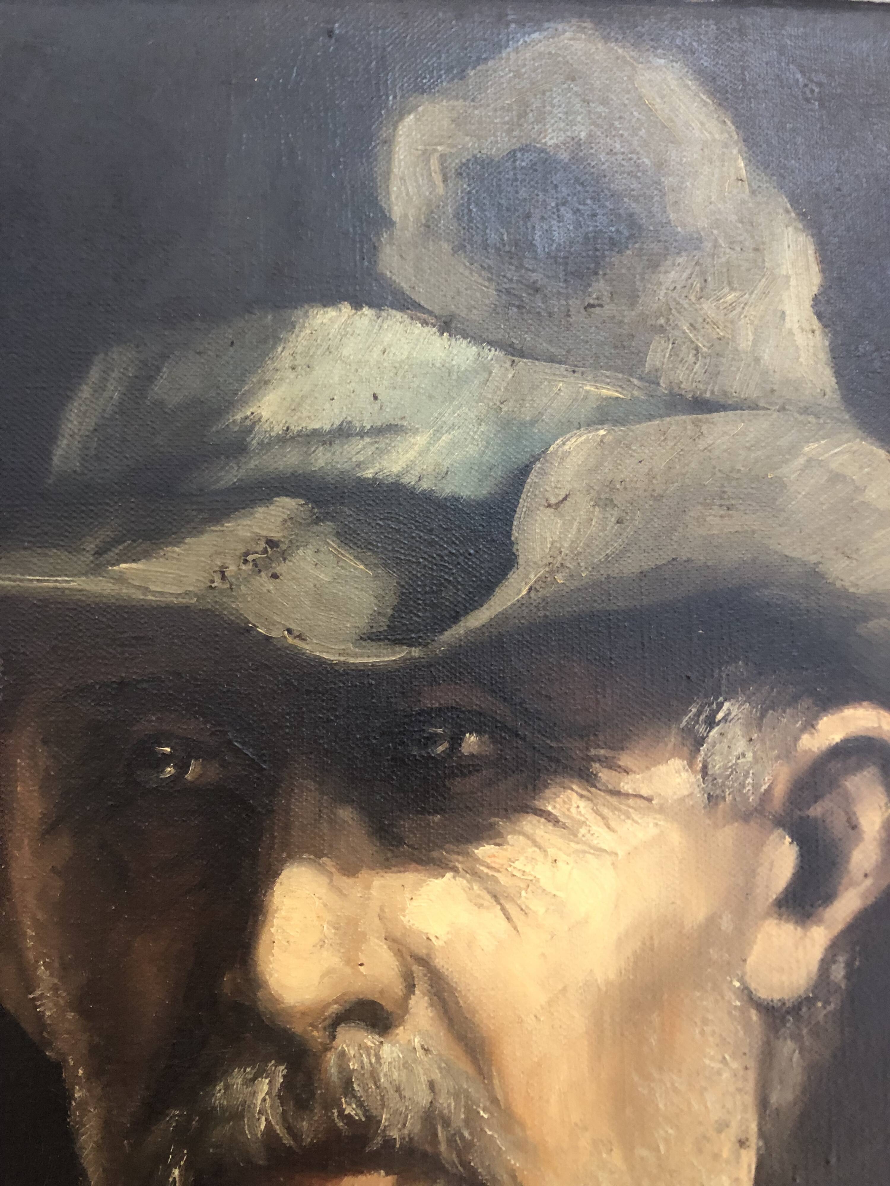 Portrait à l’huile d’homme âgé