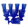 8 vintage aperitif glasses in cobalt blue coloured glass from Portugal.