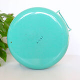 Enamelled metal fryer, pale green, vintage