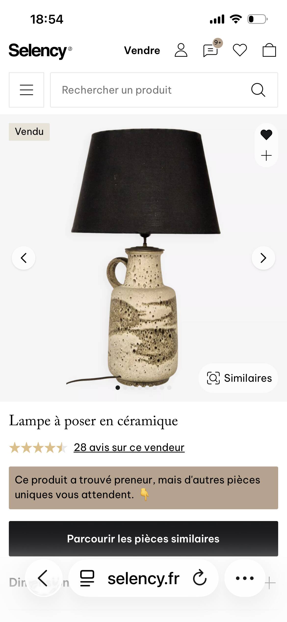 Ceramic lamp West Germany 1950s-60s