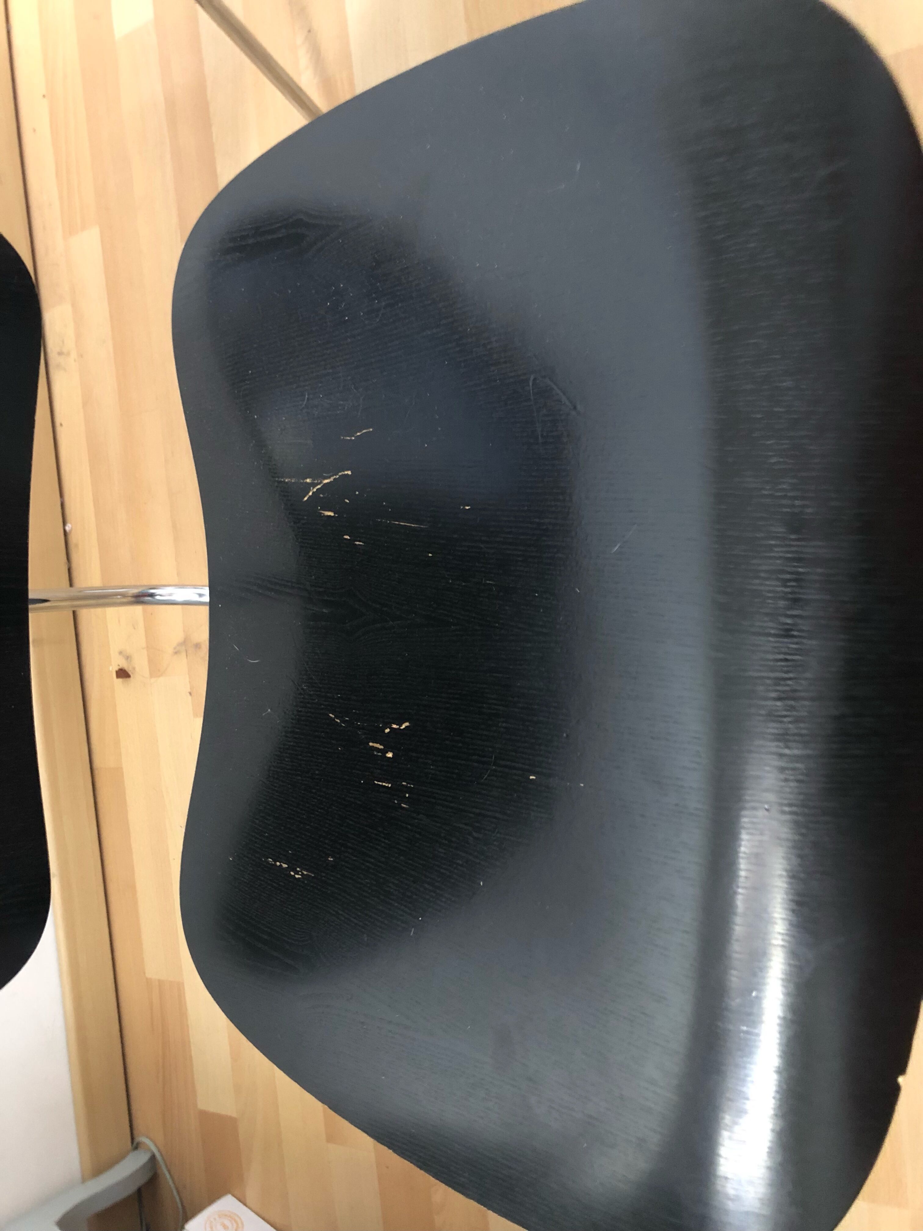 Pair of Eames LCM Plywood armchairs at Vitra signed