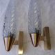 Paire d'appliques laiton et verre