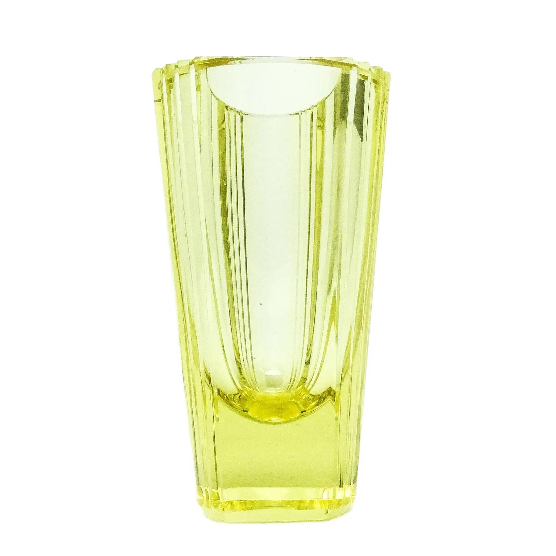 Art Deco vase, crystal, Moser, Czechoslovakia, 1930s