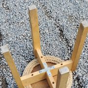 Paire de tabourets scandinaves en bouleau et jonc de mer des années 70/80