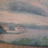 Double-sided painting on cardboard