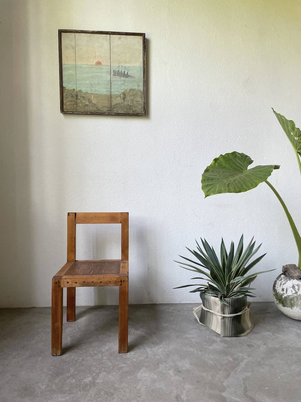 Brutalist pine chair