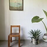 Brutalist pine chair