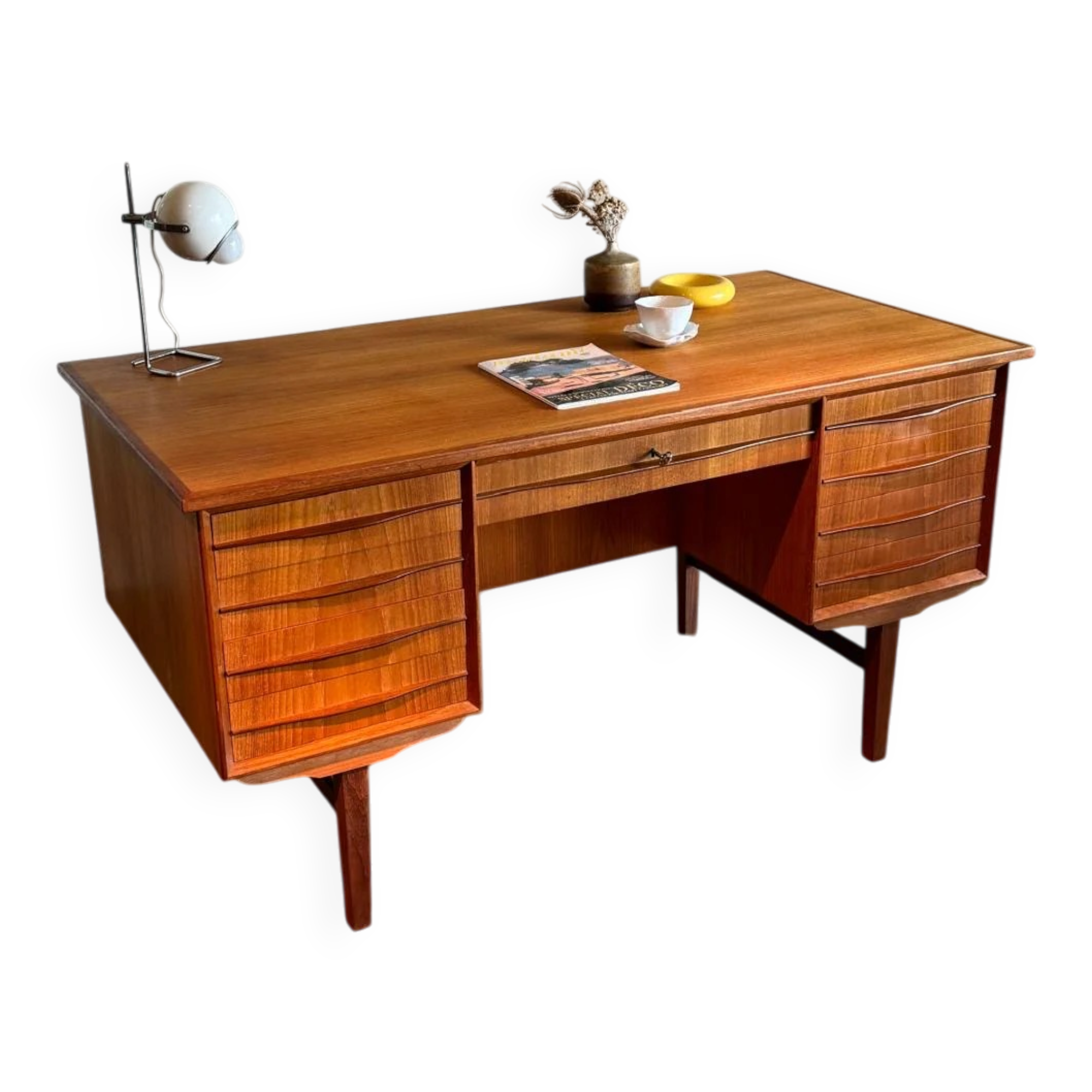 Vintage Scandinavian oak desk "Karl"